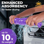 Premium 2pk +1 Free Shammy Cloth for Car Drying - 26"x17" - Super Absorbent Chamois Towel - Scratch-Free, Reusable & Soft Wash Cloth - Car Drying Towels