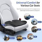 ZIKEE Ergonomic Wedge Car Seat Cushion with U-Shaped Design for Tailbone, Back & Sciatica Pain Relief, High-Density Memory Foam Seat Cushion for Car, Raised Back for Wider Vision, Anti-Slip Bottom