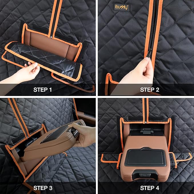 iBuddy Dog Car Seat Cover for Back Seat of Trucks Ford F150/F250/Chevrolet Silverado/GMC/Ram 1500 Waterproof Truck Back Seat Cover for Kids Without Smell Heavy Duty and Nonslip Bench Seat Protector