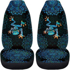 Car Seat Covers Front Seats Only Bucket Seat Protector Universal Fit Most Truck SUV Vans Aesthetic Car Accessories Automotive Interior Decor(2 Pack)（Frog 58）