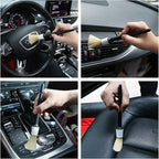 10pcs Car Detailing Kit, Premium Detailing Brush Set Includes 5 Soft Car Detailing Brushes, 3 Wire Brush, 2 Air Vent Brush for Cleaning Car Interior and Exterior Detailing, White