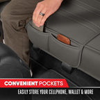 Motor Trend Car Seat Covers for Front & Rear Full Set - Nappa Leather Seat Protectors for Cars, Trucks & SUVs - Gray Automotive Seat Covers with Storage Pockets - Durable Bottom Cushion Protection