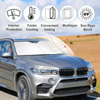 Windshield Sun Shade Custom Fit for 2014 2015 2016 2017 2018 BMW X5 Accessories Foldable Sunshade Sun Blocker Protect Car from Sun Rays & Heat Damage Keep Car Cooler
