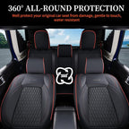 Coverado Seat Covers Full Set for Jeep Wrangler, Waterproof Car Seat Covers for Automotive Truck Seat Covers Custom Fit for 2008-2012 Jeep Wrangler JK Seat Covers for Cars 4 Door(Red Line)