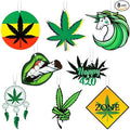 8Pcs Weed Marijuana Car Air Fresheners Cannabis Green Leaf Scented Diffuser Rearview Mirror Smoking Have a Dope Birthday Party Favors Gifts for 420 Stoners Automotive Interior Hanging Accessories