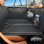 Back Seat Extender for Dogs, Hard Bottom Dog Car Seat Cover for Truck Back Seat, Upgraded PU Leather Dog Hammock for Car, Waterproof, Anti Scratch, Larger Space,（Holds 400lbs）