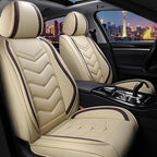 CTDS Car Seat Covers for Honda Civic 2000-2026, Stylish Sport Seat Cover, Premium Nappa Leather Car Seat Cover. Automobile Seat Covers Sets.(Standard 2 Seats/Beige)