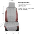 Suninbox Car Seat Covers Front Seat Only,Cloth Car Seat Covers,Linen Car Seat Protector Universal Fits Most Automotive,Vans,SUVs,Trucks Gray
