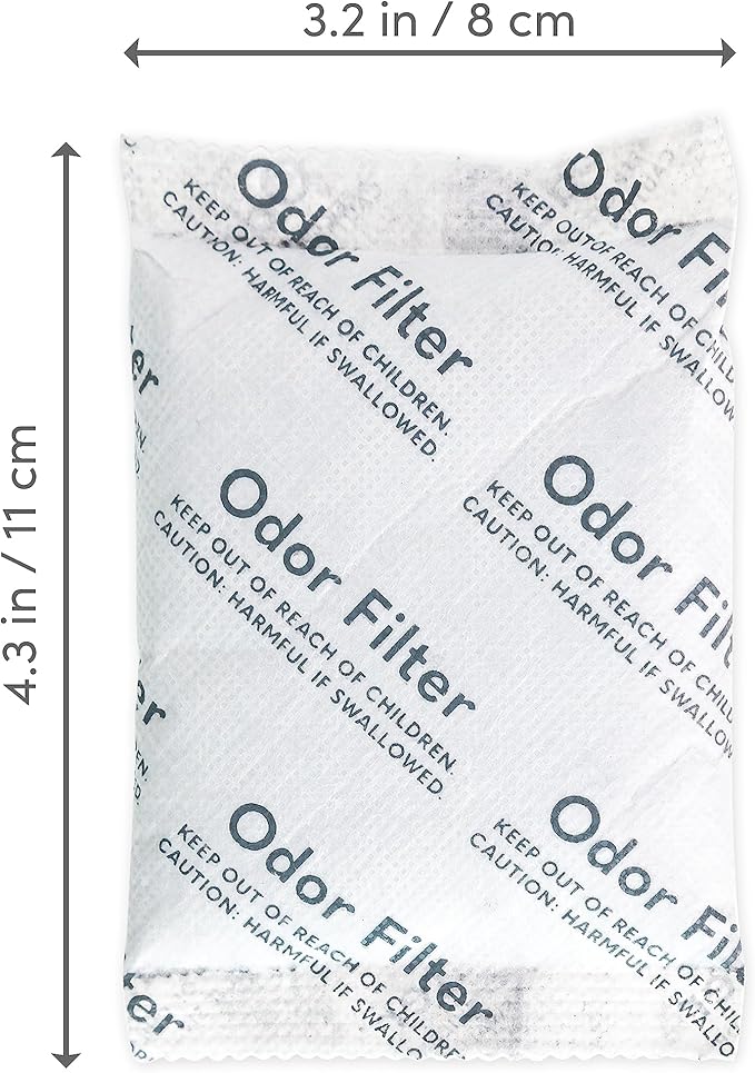 QUALIAZERO Natural Activated Carbon Charcoal Odor Absorber Filter | Eliminator Deodorizer Air Purifying Freshener Refill Bag | For Trash Can, Fridge, Shoes, etc.. | Made with Coconut Shell (9 PACK)