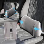 Lumbar Support Pillow for Office Chair and Car, Memory Foam Back Cushion Provides Lumbar Support to Relieve Back Pain, Ideal for Driving and Office Use (Gray)