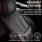 Coverado Seat Covers, Car Seat Covers Front Seats, Car Seat Cover, Car Seat Protector Waterproof, Car Seat Cushion Nappa Leather, Black Seat Covers Carseat Cover Universal Fit for Most Cars