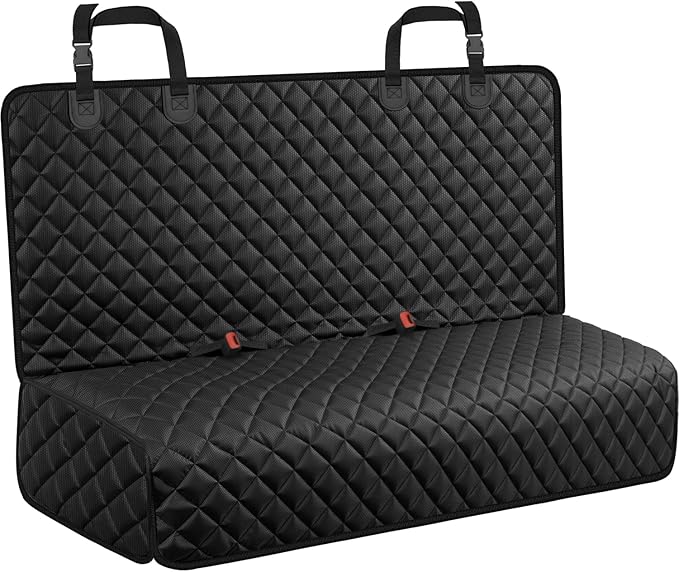 URPOWER Dog Car Seat Cover for Back Seat - Waterproof Non-Slip Car Seat Protector for Dogs Pet, Scratchproof Back Bench Seat Covers for Compact Cars Small SUVs, Black