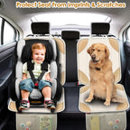 Sinvitron Car Seat Protector for Child Car Seat - Waterproof Non-Slip Leather Mat with 2 Mesh Pockets, Universal Seat Cover for Baby, Pets & Vehicles (1-Pack, Off-White)