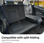 Lolcar Rav4 Seat Covers Custom Fit for Toyota Rav4 (for Hybrid) 2019-2025 LE,XLE,XLE Premium,Limited,Woodland Edition, Leather Truck Seat Cover Full Set for SUV,Faux Leather（Black with Blue Trim）