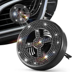 Car Fragrance Holder Compatible with Bath & Body Works Refills (Not Included), Air Freshener Vent Clip or Visor Clip, Refillable Scent Holder, Easy to Open Car Diffuser (Black,Diamond)
