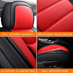 Front Car Seat Covers, Leather Car Seat Covers, Fit for Most Cars SUV and Most Sedan Red