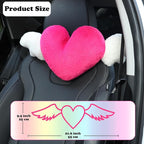 2 Pack Heart Shaped Cute Car Headrest Pillow with Angel Wings - Comfortable Soft Head Rest Cushion Kawaii Car Accessories Neck Pillow for Driving Travelling Office Home Decor - Rose Red Love Heart