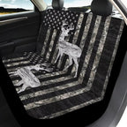 KEIAHUAN Car Seat Covers Full Set of 4 American Flag Deer Camo Hunting Breathable Comfort Auto Interior Seat Protector Front Back Universal Fits Most Cars, Vans, SUVs, Trucks