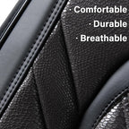Coverado Car Seat Covers Front Seats, 2 Pack Waterproof Leather Seat Covers for Cars, Luxury Car Seat Protector, Anti-Slip Design Seat Cushions, Black Seat Covers Universal Fit for Most Cars