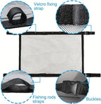 1 Piece Car Fishing Rod Holder, Roof Storage Mesh Bag, 31.5 x 21.3 Inches Reinforced Load Bearing Adjustable to Avoid SaggingDouble-Layer Mesh Organizer,Universal