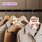 Retro Pink Cheers Air Freshener for Car, Preppy Pink Happy Hour Champagne Toast Air Freshener Hanging 3 Pcs for Cars Closet Drawer or Books, Y2K Girly Car Mirror Decor for Women