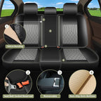 Full Set Car Seat Covers for HRV Honda HR-V 2016-2026: Breathable Perforated Leather Seat Cover 5 Seats (Black&Grey)