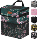 Car Trash Can for Car Cute, Bag Bin Hanging Waterproof Automotive Garbage Cans Leak Proof Vehicle Trash Can Navy Floral