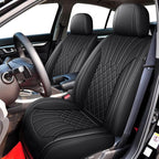 Fit Acura TL Car Seat Covers for TL 2004-2014: Waterproof & All Weather Seat Cushion Protector,Leather Full Car Set Airbag Compatible Breathable Perforated (Black, 5PCS Full Set)