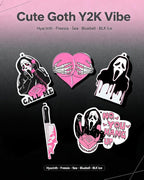 5Pcs Ghost Horror Car Air Fresheners Pink Cute Car Interior Accessories Hanging Scents Anime Freshener Automotive Room Decor for Women Teen Girls Gift