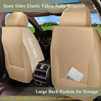 Breathable Car Seat Covers for Nissan Juke S/SV/SL 2011-2017, Front Seats, Perforated Leather, Seat Protector, Interior Trim for Nissan Juke Accessories (Beige&Brown)
