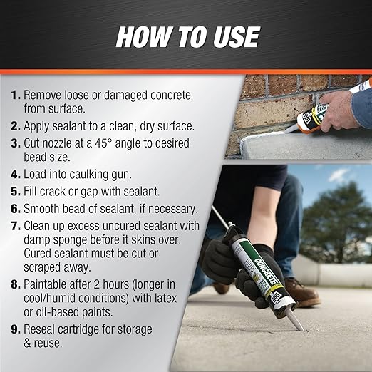 DAPConcrete Watertight Filler and Sealent 10.1 Ounce Gray (Pack of 12)