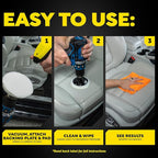 Meguiar's Leather Care Kit,This Car Care Kit Includes a Premium Car Leather Cleaner and Conditioner, Drill Backing Plate, Cleaning Disc, Microfiber to Effectively Deep Clean, Nourish & Protect, Kit
