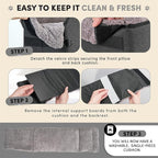 BurgeonNest Center Console Small Dog Car Seat - Portable Pet Cat Puppy Booster Armrest Carseat Up to 11lbs, Anti-Collapse Comfort Car Travel with Washable Fluffy Cushion and Pillow, Grey