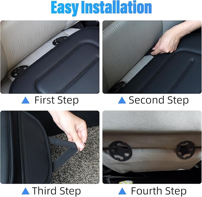 KAYI Car Seat Cushion, Comfort Memory Foam Car Cushions for Driving, Breathable Leather Surface with Anti Slip Rubber Bottom, Seat Cushion for Car and Office Chair (2 Pack, Brown)