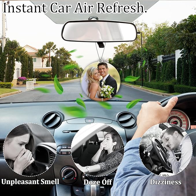 10-1000 Pcs Custom Air Fresheners with Picture - Double Sided Personalized Car Air Freshener with Photo & Logo, Hanging Auto Accessories & Custom Gifts for Branding Business Events (Rount)