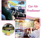 Laffact 12Pcs Preppy Boho Car Air Freshener Lightning Bolt Smile Cow Boots Pink Hat Lip Incense Chip Hanging Slice Essential Oil Pendant Diffuser Scented Decor for Car Interior Accessories Home