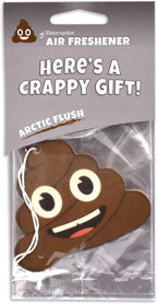 Elektroplate Poop Smiley Face Automotive Air Fresheners for Vehicles | Arctic Flush Scent (6-Pack) | Made in the USA