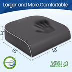Seat Cushion for Tailbone Pain Relief, Office Chair Cushion, Memory Foam Large Chair Cushion with Non-Slip Cover for Soft Support at Office Chair, Car Seat, Airplane Grey/Large