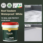 5 Gallon White Waterproof Elastomeric Roof Coating Sealant, Flexible Solar Reflective Liquid Waterproofing Adhesive for Flat, Metal, Slope Roofs Repair 20KG