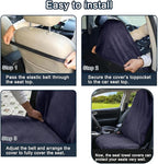 Car Seat Towel Cover, 2pcs Universal Front Seat Protector for Cars, SUVs and Trucks, Sweat Towel Car Seat Cover for Gym, Yoga, Swimming, Pets and Family Travel, Navy