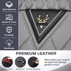 Truck Seat Covers for Chevy Silverado 2500 2007-2026, Waterproof Premium Leather Full Coverage Car Seat Cover, Muscle Sport Style Auto Interior Seat Cover Sets (Full Set/Black Gray)