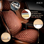 IVICY Faux Suede Front Car Seat Cover – Durable, Non-Slip Seat Protector for Cars – 1 Unit, Brown