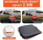 Car Seat Cushion, Comfort Memory Foam Car Cushions for Driving - Sciatica & Lower Back Pain Relief, Driver Seat Pillow for Auto, Office Chair, Wheelchair - Classic Black