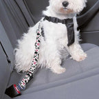 Cute Design 2-Pack Set Adjustable Pet Cat Dog Car Seat Belt, Adjustable Buckle Pet Car Harness Fabric Lanyard from 22 to 38 Inches Seatbelt Leash (Cow Dog -Two Piece in one Set)