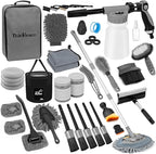 ThinkLearn Car Wash Detailing Kit with Foam Gun, Car Cleaning Kit Set,Car Wash Brush with Long Handle, Large Folding Bucket for Interior Exterior Car Wash Supplies, Car Gift Set Gray