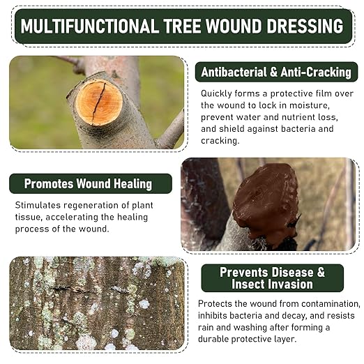 Tree Wound Sealer & Dressing 1 Gallon, Tree Pruning Sealer for Cut, Damaged Bark, Grafting – Effective Tree Repair Sealant for Shrub, Bonsai, Rose, Orchard, Trunk | Horticulture Grade Seal Paint