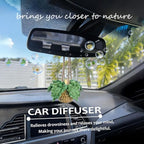Handmade Crochet Car Air Freshener -Car Hanging Ornament Knitted Boho Plant for Decor,with 8ml Empty Refillable Oil Diffuser Bottle, Rear View Mirror Decoration Accessories