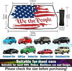 Socira Vintage USA American Flag Car Windshield Sunshade Umbrella Foldable Visor Umbrella Sun Shade Cover Sunshade Front Window Cover Car Accessories Blocks Uv Rays (57" X 30")