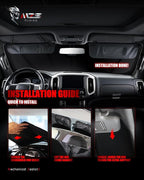 MZS Windshield Sun Shade Compatible with Camry 2018-2025, Foldable Car Front Window Sunshade with Storage Pouch, Sun Visor Shield Accessories for Interior Protector