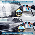 Car Wash Foam Gun for Garden Hose, Foam Cannon Car Wash Kit with Microfiber Wash Mitt, High Pressure Nozzle & 3 Spray Modes, Hose Foam Blaster for Cars, Trucks, RV, Motorcycle Cleaning - Blue